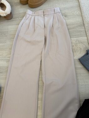 Abercrombie & Fitch High-Waist Wide Leg Trousers - Light Pink